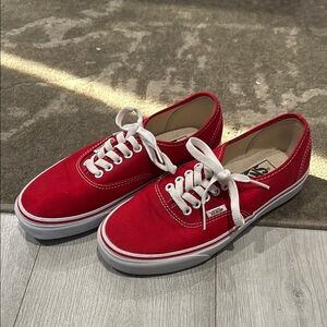 Vans Men's Red Canvas Sneakers